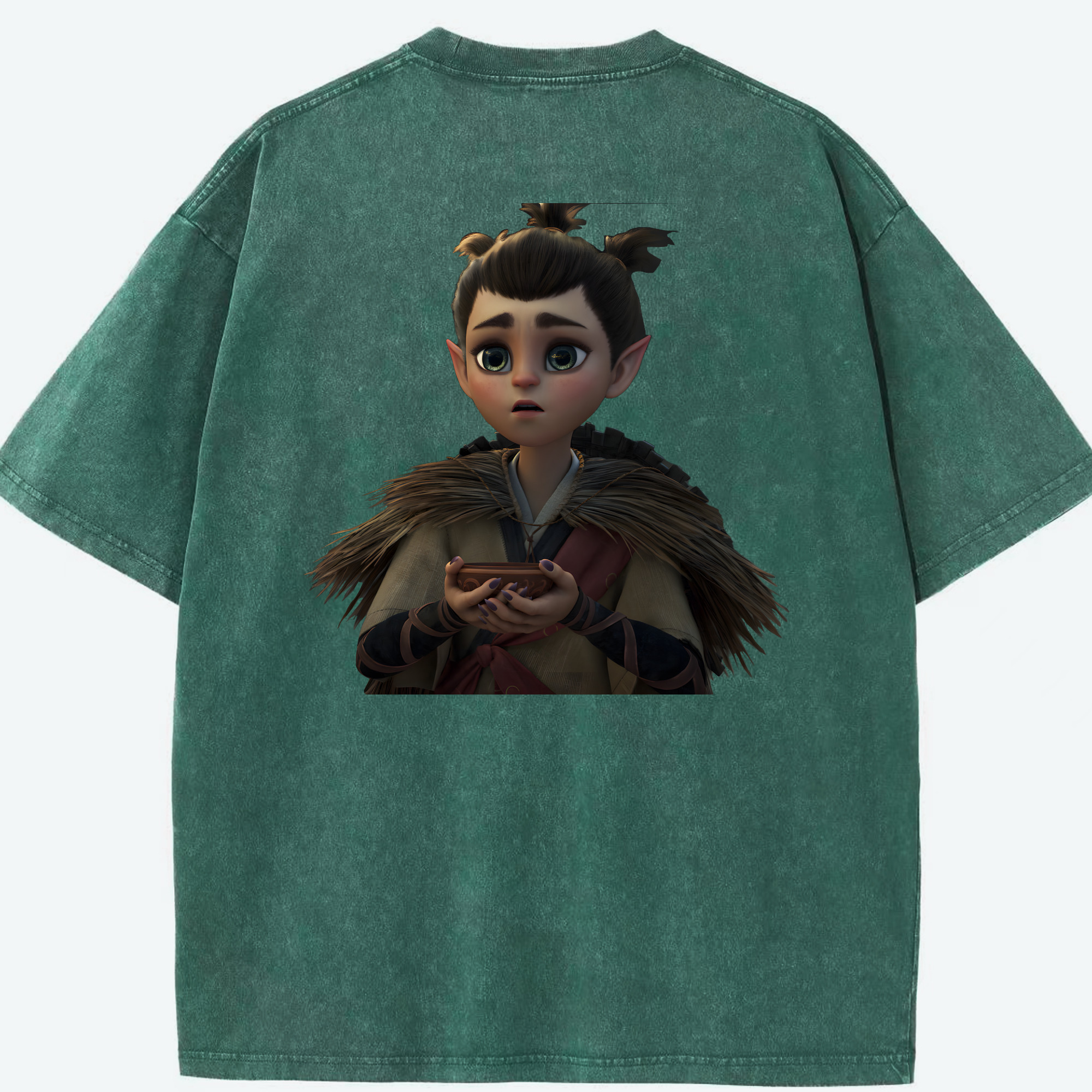 （画像用） Ne Zha 2 ナタ 魔童の大暴れ 綿100% ヴィンテージ風 半袖Tシャツ（背面プリント）
